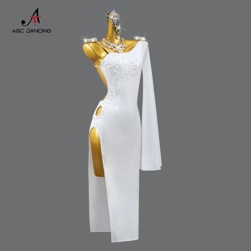 2024 New Latin Dance Dress Ball Clothes For Girl Practice Wear Line Suit Samba Sexy Long Costume Women Party Kid Prom Customized