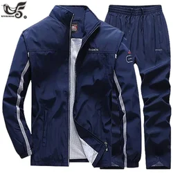 Men's Casual Tracksuit Long Sleeve Gym Running Jogging Sweatsuit Athletic Sports Set Outdoor Jackets+Pants Basketball Track Suit