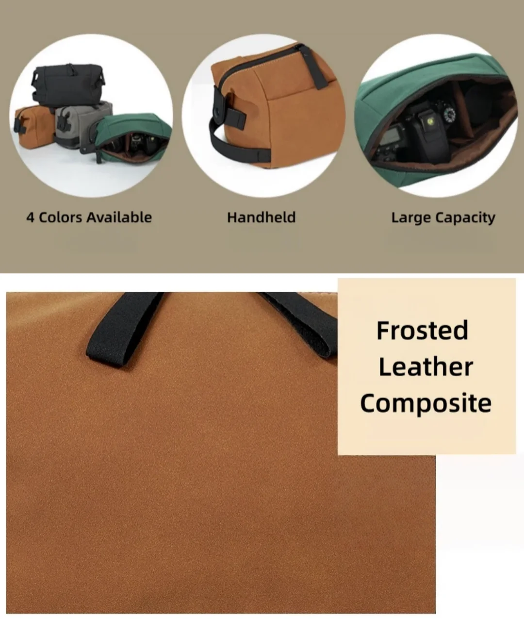 Handbag Storage Bag For DSLR Camera Lens Large Capacity Pouch with Handle Waterproof Case for Outdoor Travel Photography