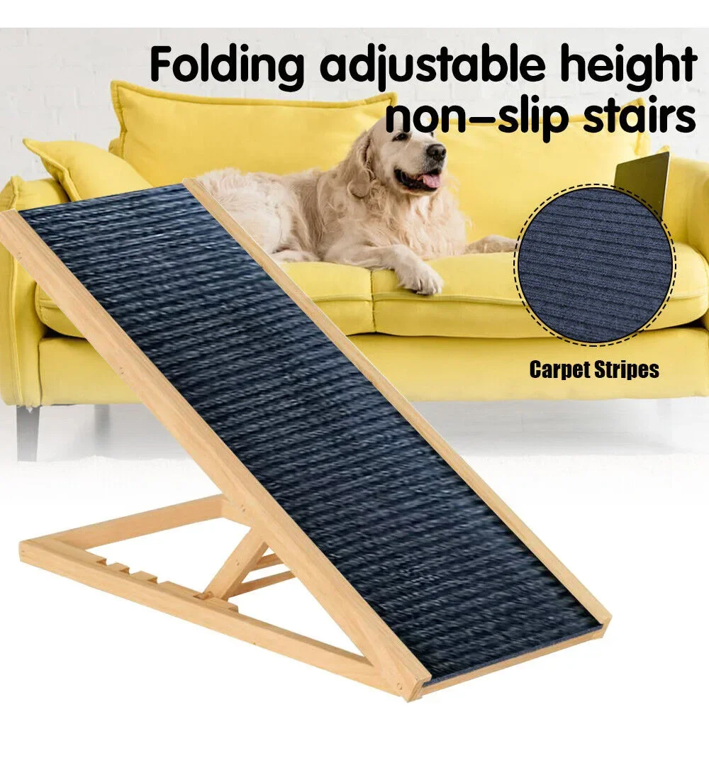 Nuevos productos para mascotas 2023, escalera de escalada ajustable de madera para mascotas, escaleras con rampa para perros, escaleras para perros pequeños y gatos, escalera Beige para perros