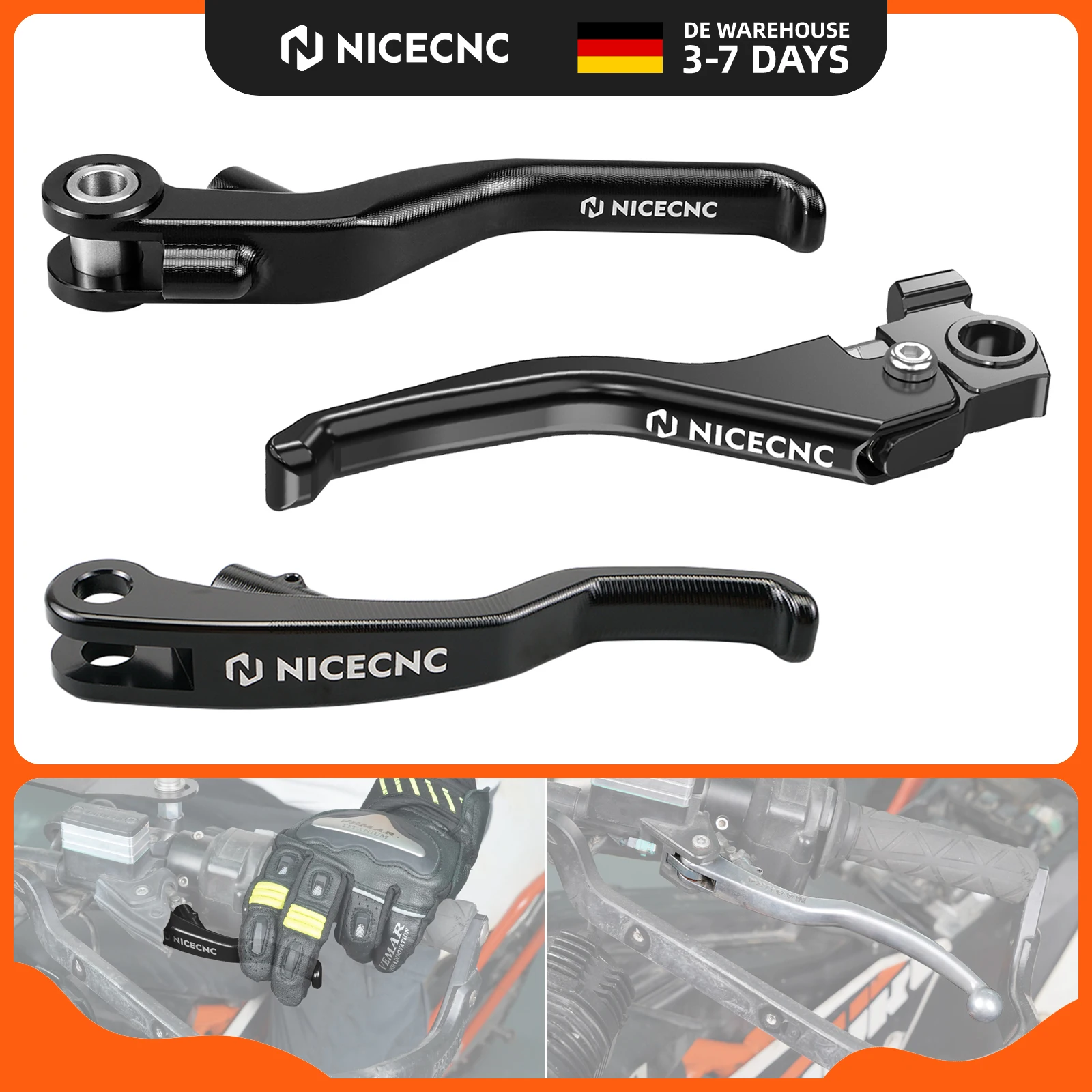 Image of Motorrad-Kurzbremshebel/EasyPull-Kupplungshebel für KTM 690 Enduro R 690 SMCR 690 SMC R 2014-2023 2024 Husqvarna 701 Supermoto 701 Enduro 701 SM 2016-2023 2024 GasGas 700 SM 700 ES 2022 2023 2024