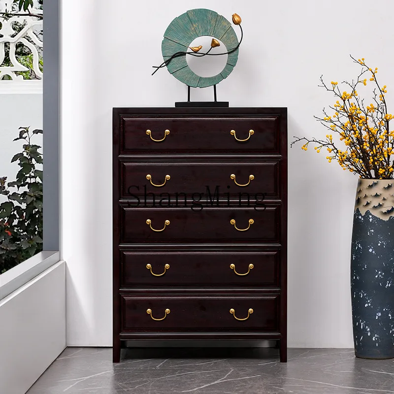 

CL solid wood five-bucket drawer cabinet, bedroom six-bucket storage, blood sandalwood storage, fully installed living room side