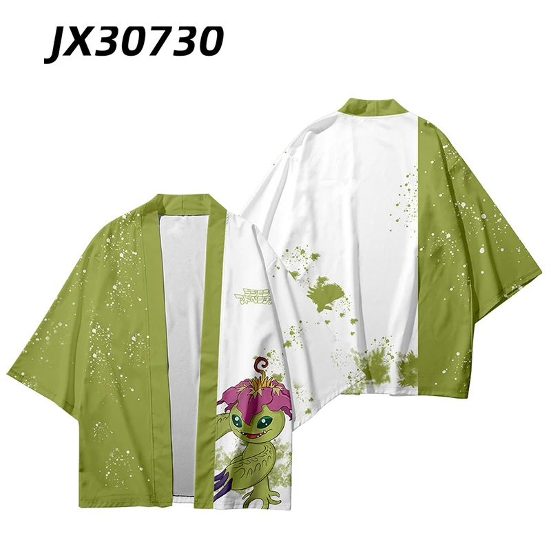 Anime Digimon przygoda Kimono Cosplay samuraj Obi kobiety męski kardigan plaża Yukata kostium japoński tradycyjne ubrania