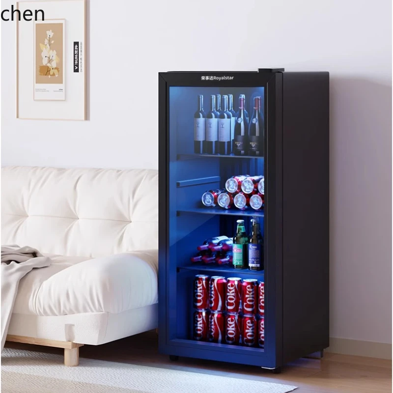 

HXL Ice Bar Household Small Energy-saving Refrigerated Fresh-keeping Refrigerator Office Tea and Wine Cabinet Transparent