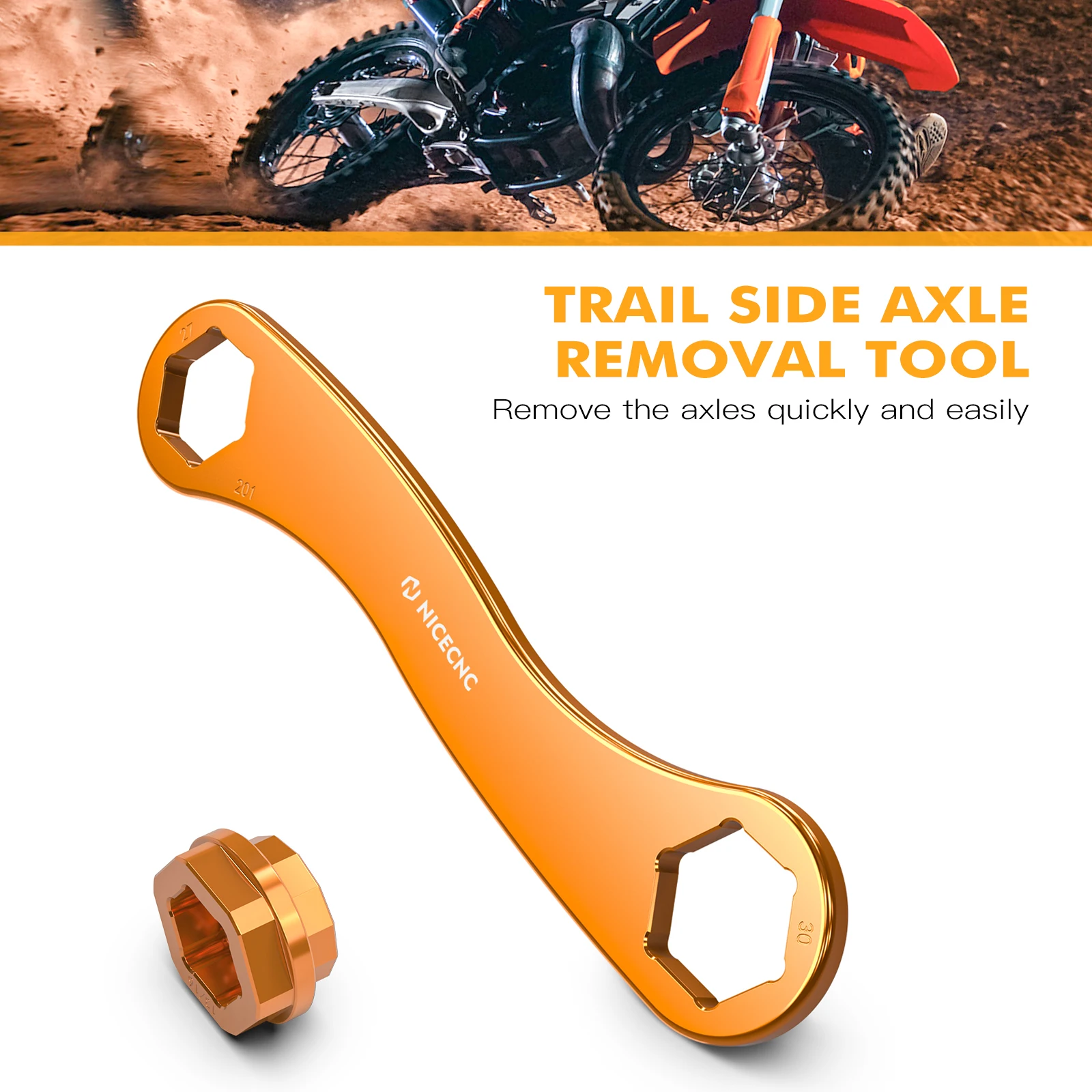 For KTM 2024 EXC 300 EXC 250 EXC 450 EXCF 350 XCW 300 Wheel Axle Wrench Removal Tool Spanner SX 125 SXF 250 SXF 450 2023-2024