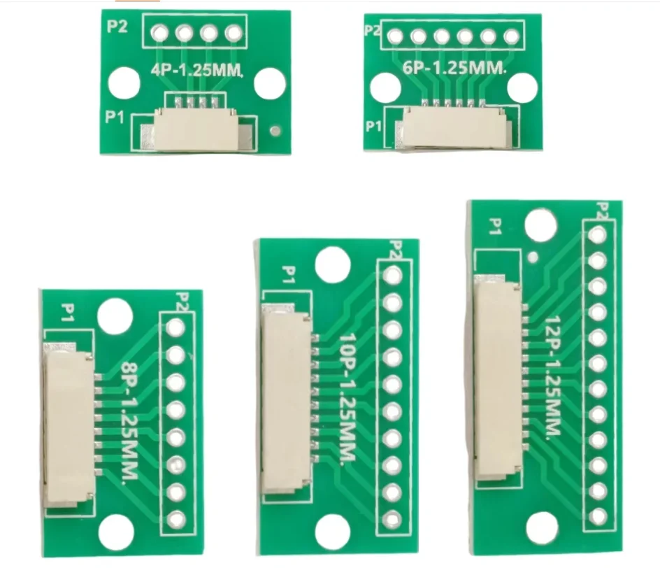 1PCS GH1.25 Adapter Plate Single Row Welded 1.25mm to 2.54mm Buckle Seat 4P/6P/8P/10P/12Pin for Electronic Components