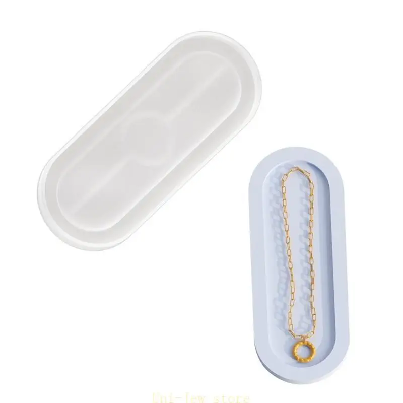 

40GB Jewelry Holder Organizers Mold Oval Plate Dish Cup Mat Silicone Mould DIY Craft