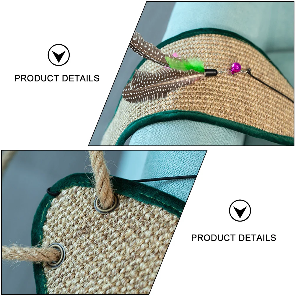 

1Pcs Fish Shaped Sisal Cat Scratching Pad Protective Hanging Mat Scratch Resistant Claw Grinding Mat Grinding Claw Pad