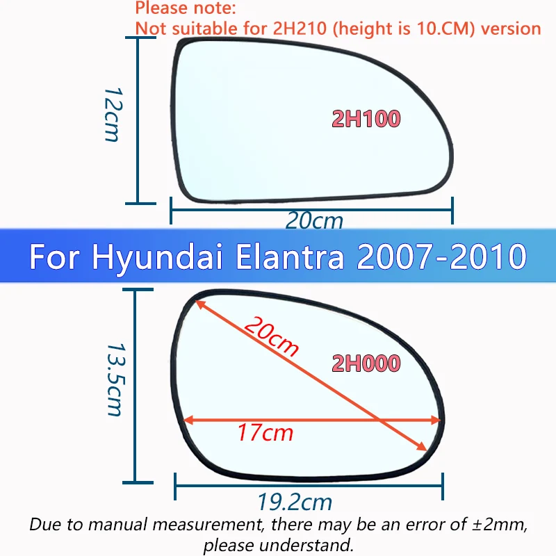 For Hyundai Elantra 2007 2008 2009 2010 Left/Right Side Rearview Mirror Glass/OEM:87611-2H000 87621-2H000/Car accessories