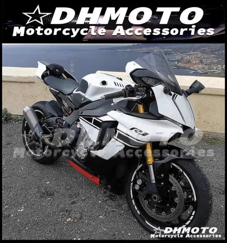 

Комплект обтекателей двигателя из АБС-пластика, 4 подарка, подходит для YAMAHA YZF1000 - R1 2015 2016 2017 2018 2019 15 16 17 18 19, комплект кузова белого и черного цвета