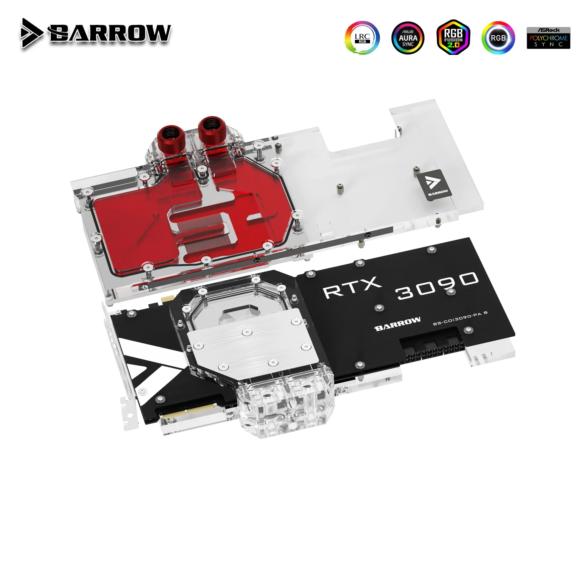 BARROW GPU Water Block For Colorful iGame RTX 3090/3080 Vulcan X OC/Neptune OC Graphics card Cooler 5V ARGB 3PIN AURA SYNC