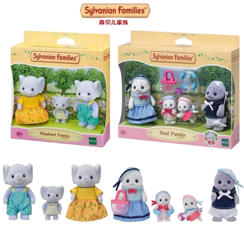 

Подлинные куклы Sylvanian Families Kawaii T Baileines, аниме-фигурки, снежный леопард, слон, свисающие уши, кролик, семейная кукла, подарки