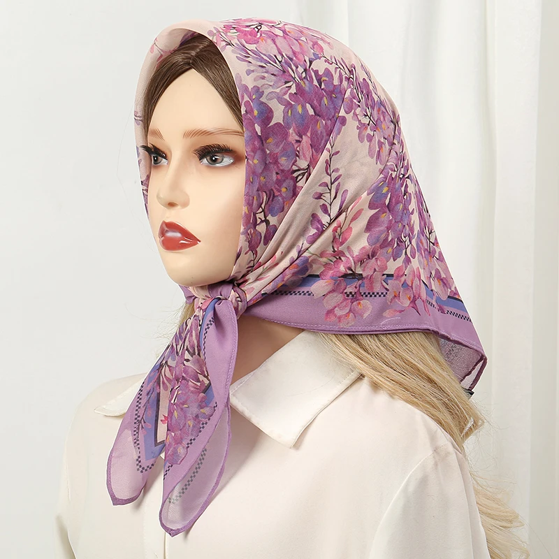 

2025 Новая мода 70X70 см женский шарф шелковый шарф с принтом пейсли квадратная шаль декоративная повязка на голову на шею роскошный дизайн бандана