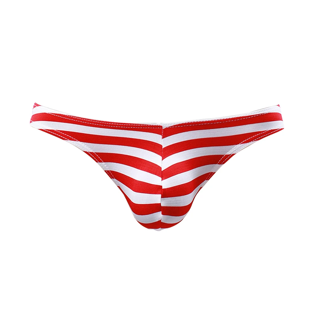 1pc Men\'s Underwear Briefs Shorts Jockstrap Pouch Tripe Underpants Striped Low Waist Sexy Man Panties Thongs