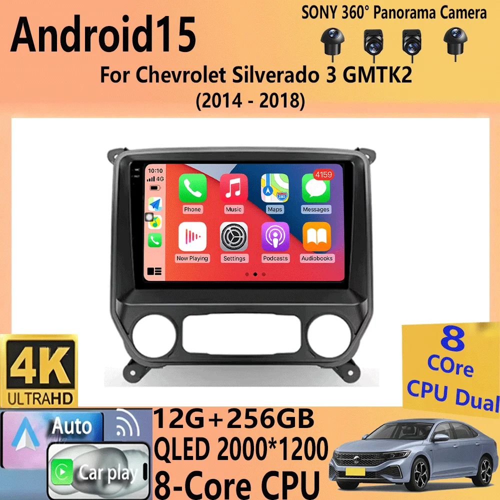 

Car Radio Android 15 Carplay Auto Multimedia For Chevrolet Silverado 3 GMTK2 2014 2015 2016 2017 2018 Autoradio Stereo Head Unit