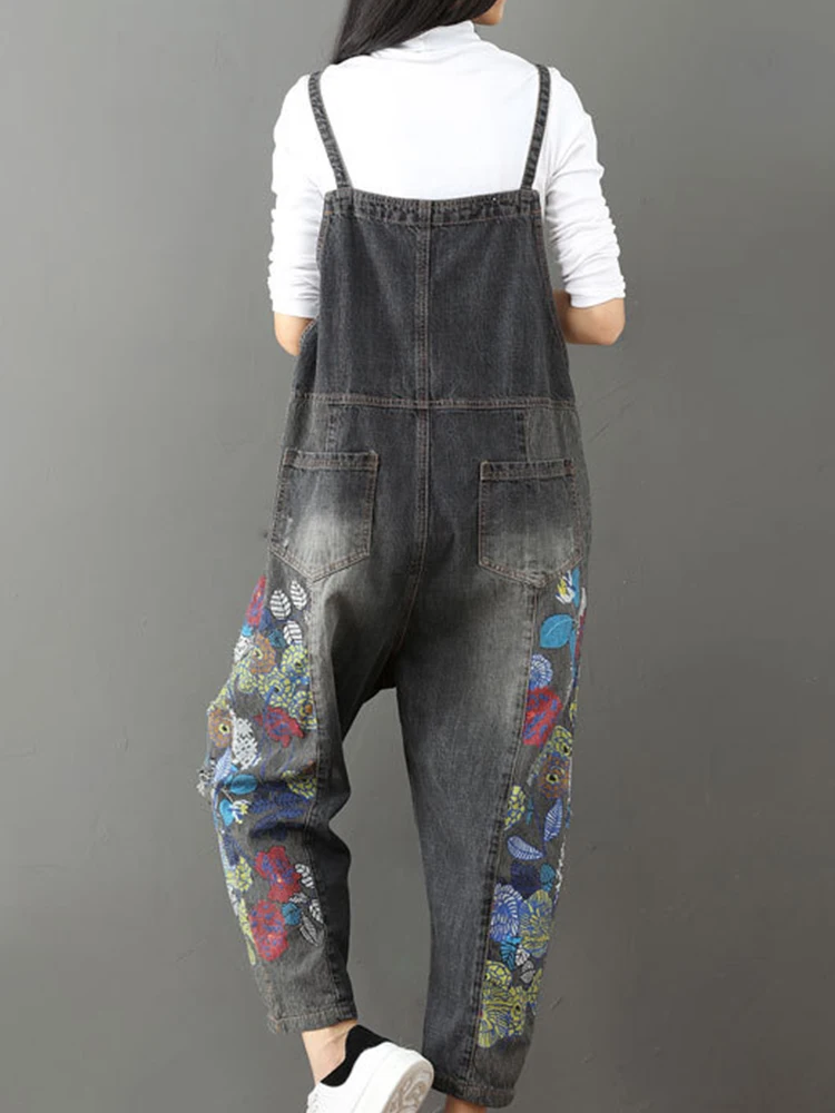 Amax luluE 2025 Spring New Fashion Ladies Bleached Casual Overalls Women Loose Vintage Denim Pantalons Female Oversized Trousers