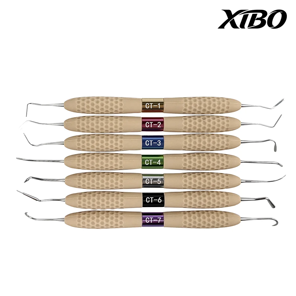 Anti Slip Silicone Handle Dental Resin Filler Kit 7pcs High Temperature Sterilization for Accurate Shaping and Filling