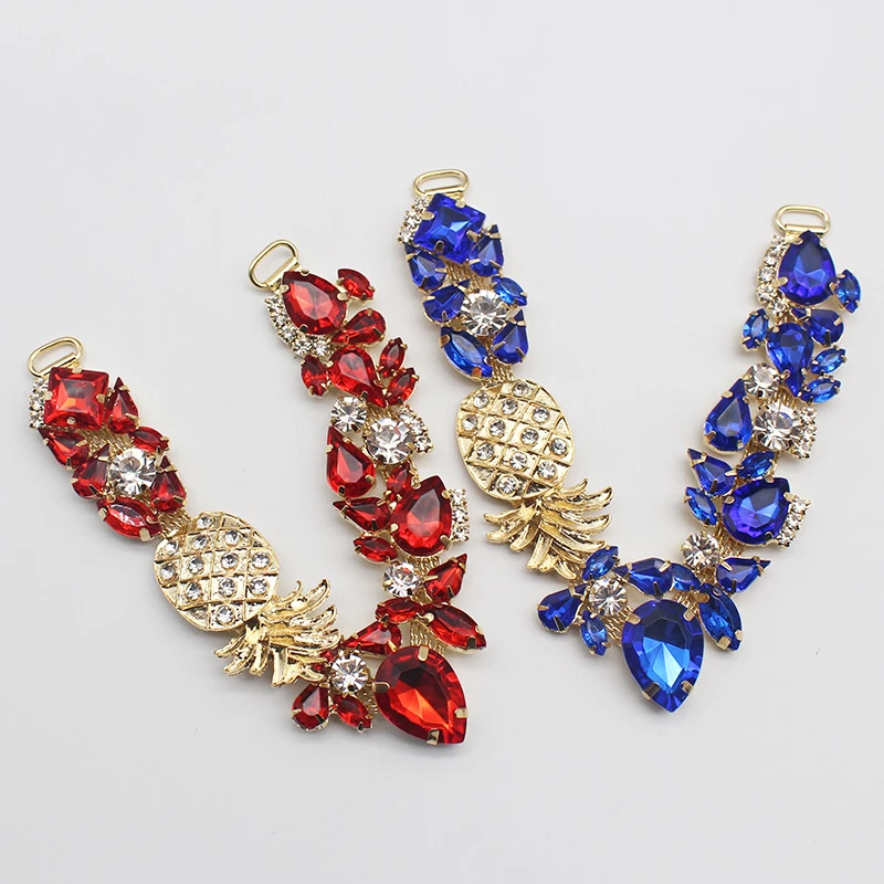 New Pineapple Alloy Women\'s Sandals Decorative Chain DIY Clothing Sewing Accessories Metal Crystal Rhinestone Connector Buckle