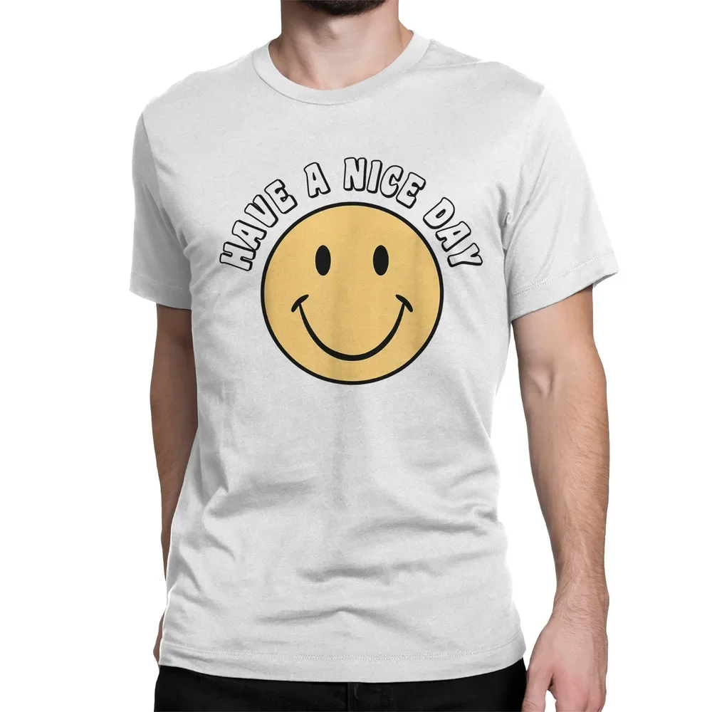 Retro - Have A Nice Day - Smile Happy Face Tee T-Shirt  High Quality 100%Cotton Short Sleeve