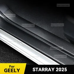 For GEELY STARRAY 2024 2025 Car Door Sill Scuff Plate Pedal Decor Carbon Fiber Waterproof Protector Sticker Accessories