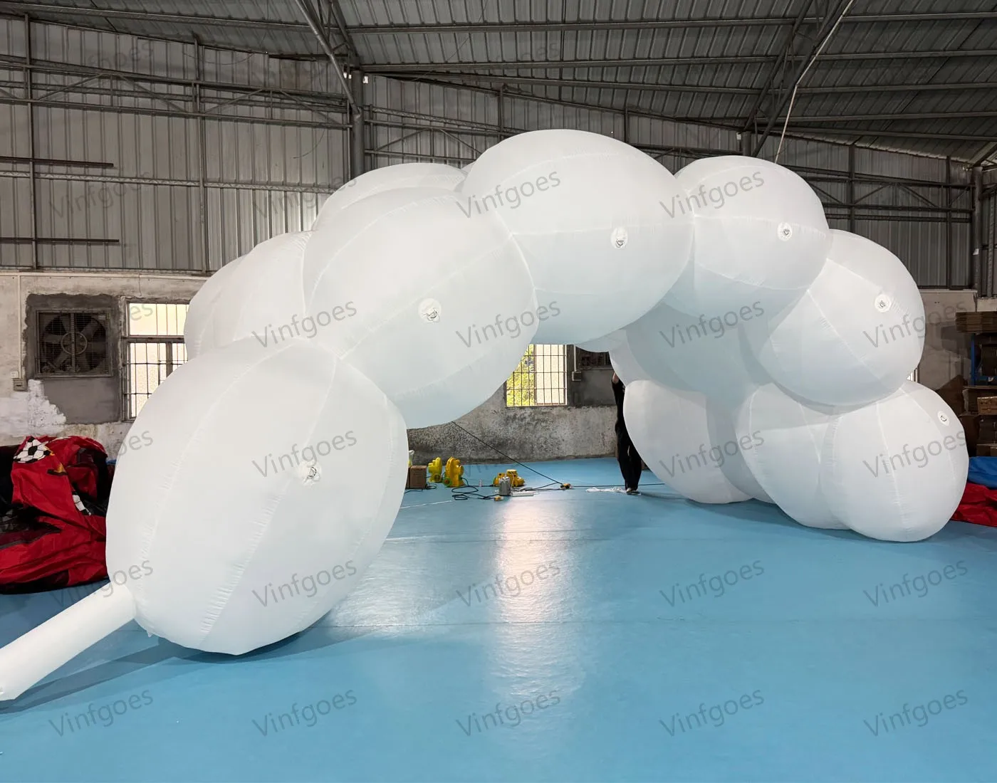 

White Inflatable Cloud Tunnel Tent Inflatable white Cloud tent for Outdoor Entrance Events
