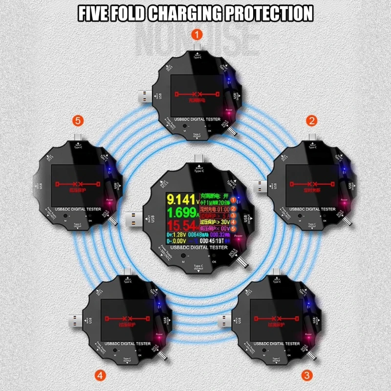 UD18 Tragbare USB C Digital Multimeter Spannung Strom Tester für Typ C Gerät Unterstützung PD2.0/3,0 QC2.0/3,0 Protokolle
