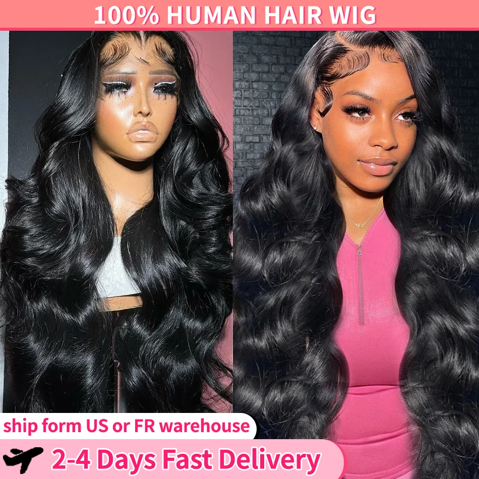 Body Wave Wigs 4X4 HD Transparent Lace Closure Human Hair Wig Brazilian Glueless 13x4 13x6 Lace Front Wigs Pre Plucked For Women