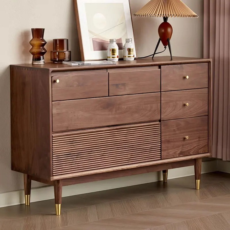 

Customizable North American eight-bucket cabinet Japanese log storage simple bedroom bedside cabinet