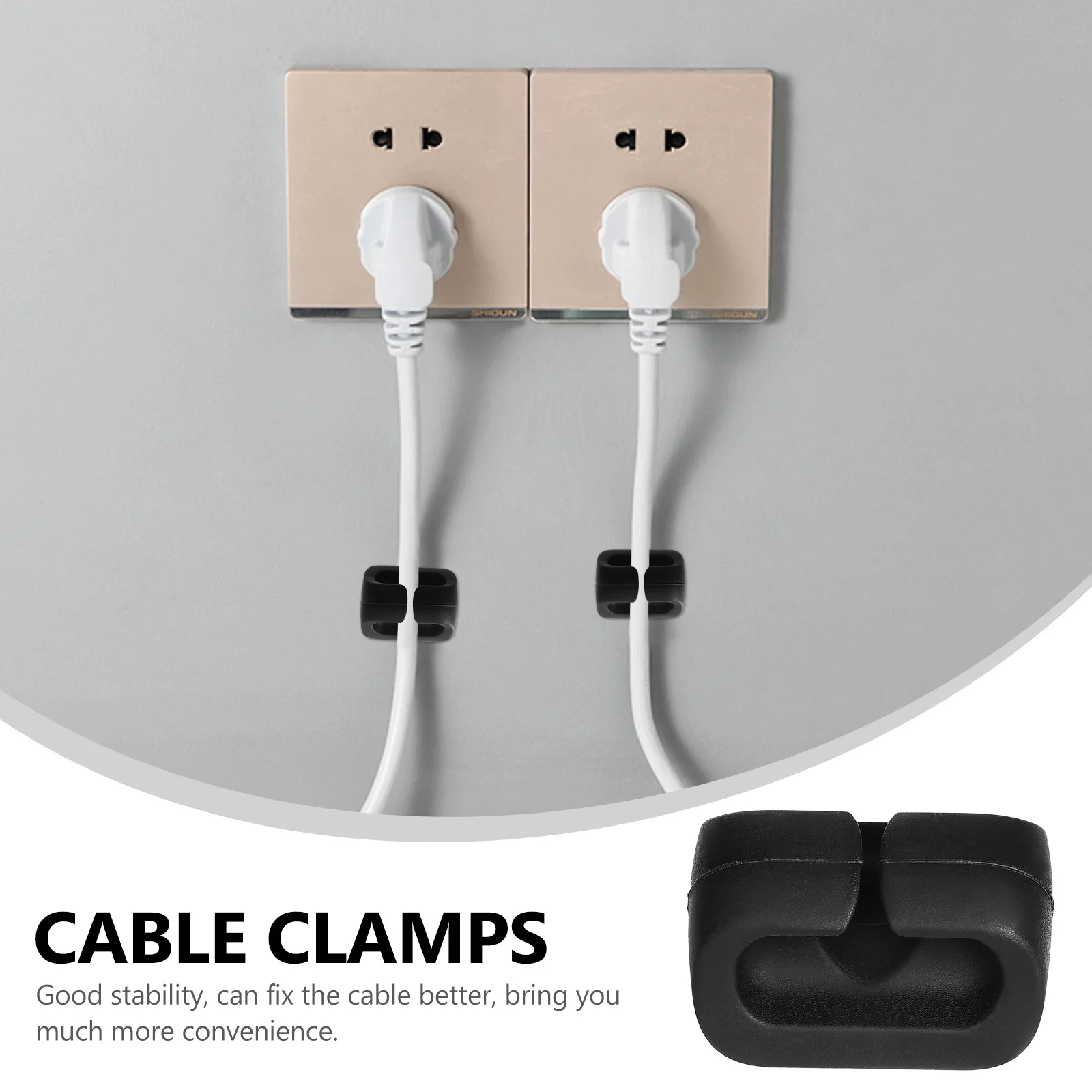 Clips organizadores de cables, soportes de cables adhesivos fijos para escritorio, soporte de Cable de carga de teléfono USB, gestión de cables, 12 Uds.