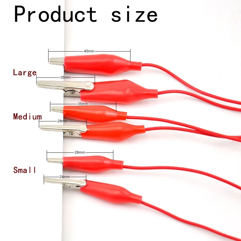 10 pz colore coccodrillo Clip elettrico fai da te piccola batteria cavo di alimentazione guaina morsetto elettrico doppia testa Test muslim50 cm