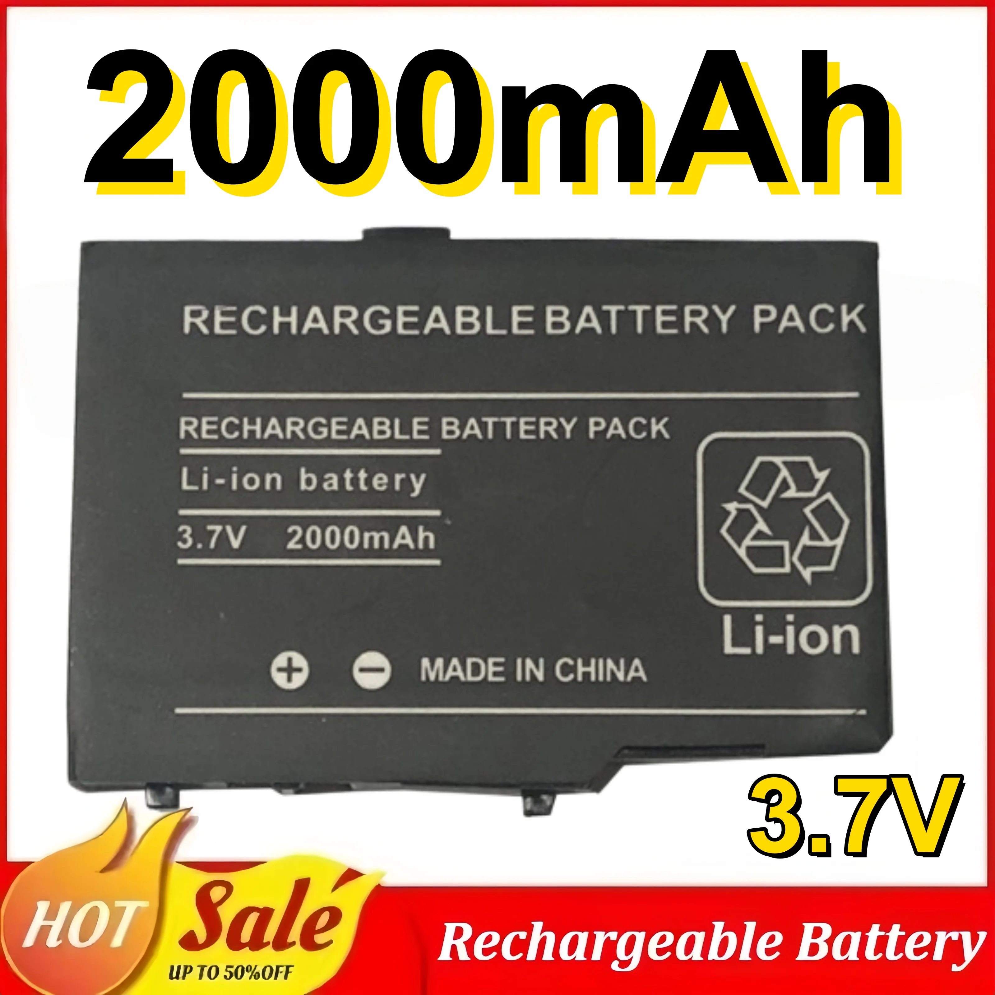 2000mAh 3.7V Lithium Rechargeable Battery for Nintendo NDSL Host Replacement Cell Battery Game Console Built‑in