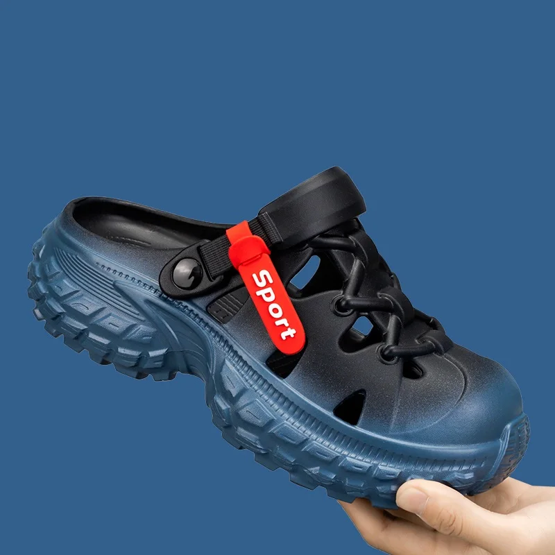 

Мужские и женские сандалии на толстой подошве в парном стиле, новинка 2025, верхняя одежда, нескользящие пляжные сандалии