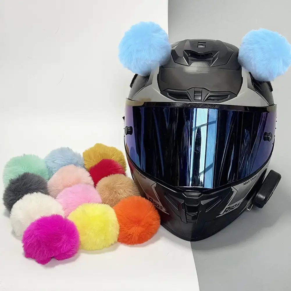 Bolas de orejas de gato de felpa para casco de motocicleta, decoración creativa para casco de Motocross, accesorios adhesivos de estilo de cosplay,