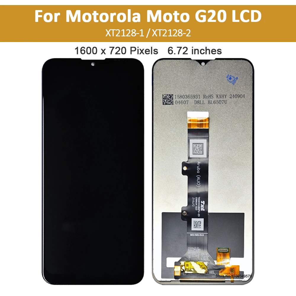 Pantalla LCD Original de 6,5 pulgadas para Motorola Moto G20 XT2128-1 XT2128-2, montaje de digitalizador táctil para reemplazo de pantalla Moto G20