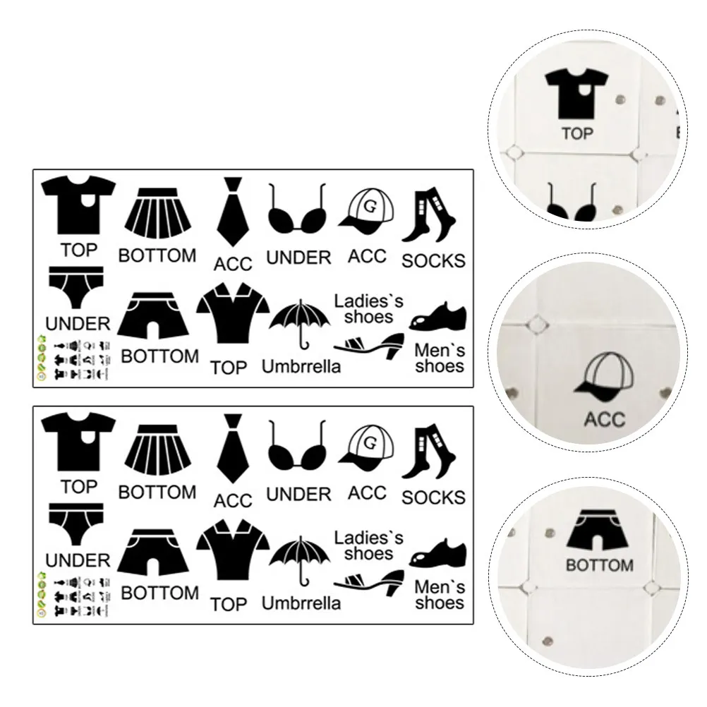 

2Sets Shoes Clothes Classification Stickers Removable Dresser Clothing Labels Closet Organization Storage Decorative Wardrobe
