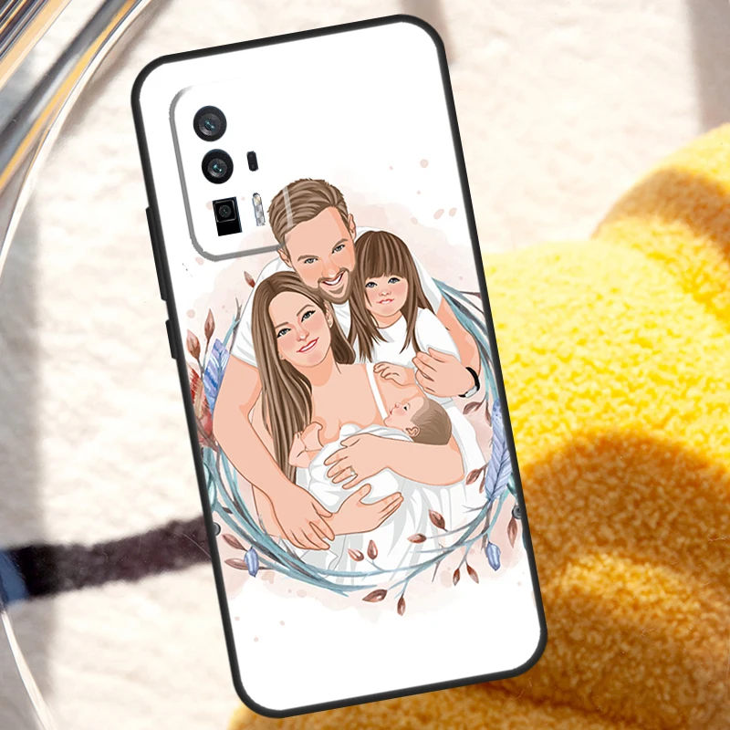 Mom Dad Daughter Son Case For Xiaomi 13T 12T 11T 13 Pro 14 Ultra 12 Lite POCO F5 M6 X6 Pro X5 X3 F3 M5s Cover