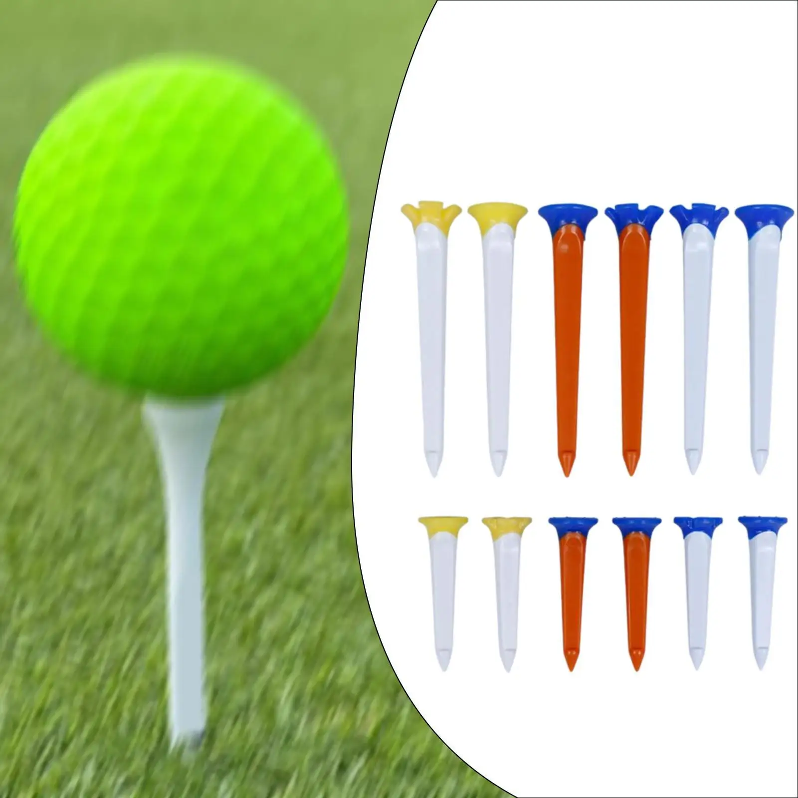 Support de balle de golf coloré pour la pratique en plein air, tee-shirts de précision, amélioration de l'image stable, 12x