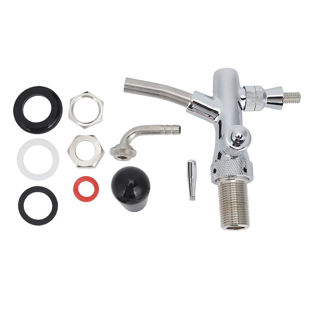 G5/8in Thread Chroming Brass Stainless Steel Adjustable Beer Faucet Tap Beer Keg Accessories