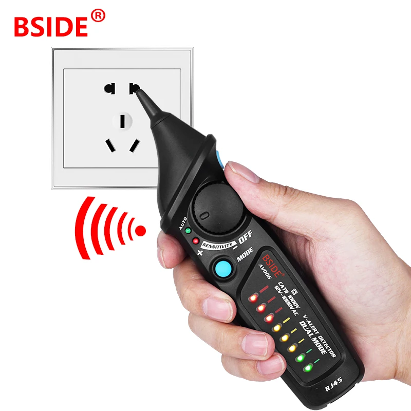 BSIDE AVD06 AC Voltage Detector Indicator 24V-1000V Non Contact Volt Current Electric Sensor Test Pen Live/zero Line Judgment