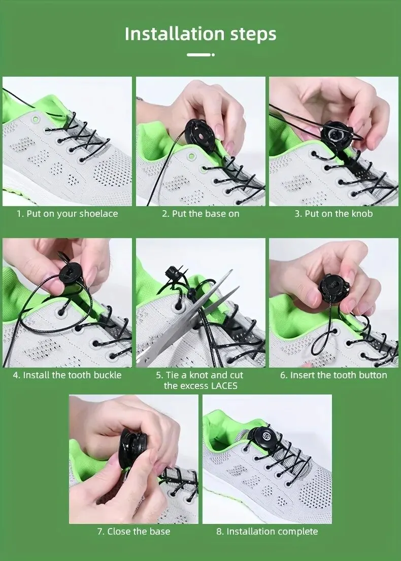 1pair Adjustable Automatic Buckle Rope Universal Kids/Adult Quick Stretching Lock Lazy Laces Sneaker No Tie ShoeLaces Shoe