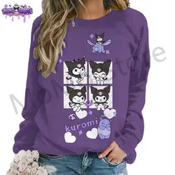 Kuromi Kawaii Women's Long Sleeve Sweatshirts Youthful Woman Clothes Lovely Anime High Quality Hoodie 3D Print New S-3XL 2024