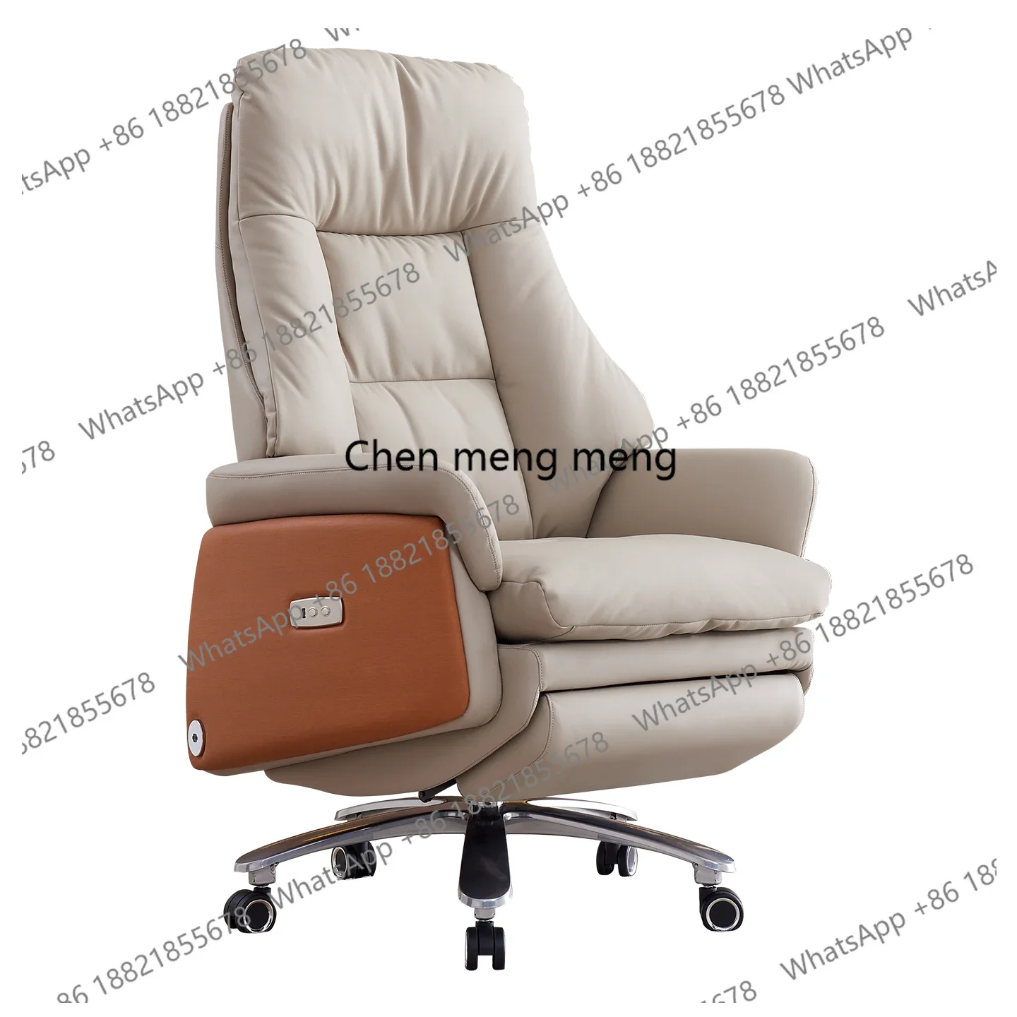 Boss  Office Chair Lunch Break Electric Lift Genuine Leather Computer Office  Top Layer Cowhide Executive Chair