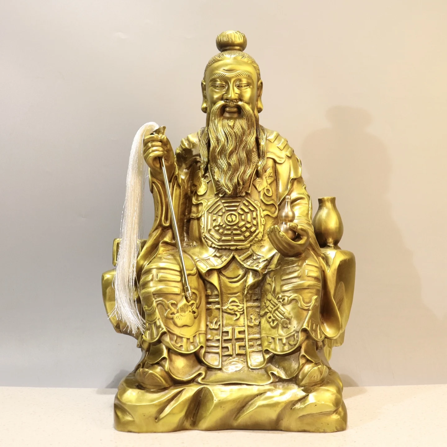 Old Brass Southern Star Lord Whisk Immortal sitting statue Managing the lifespan of humans Study screen Amass wealth Ornaments