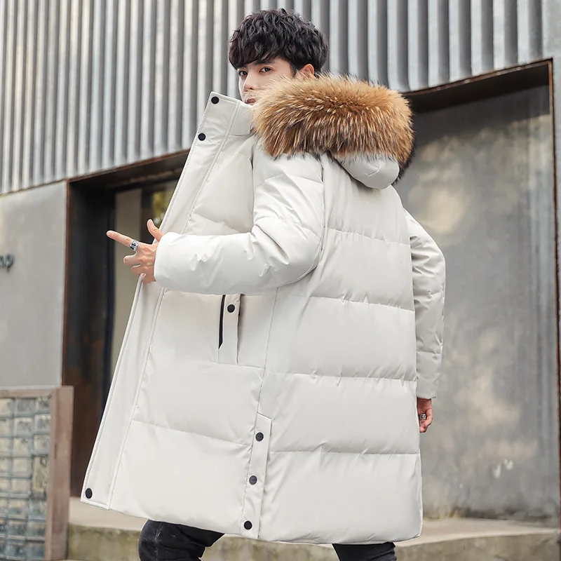Canada Fashion Winter Jacket for Man Down Coat Parka Men White Goose Down Jacket Waterproof Thick Outerwear Long Padding HWY306