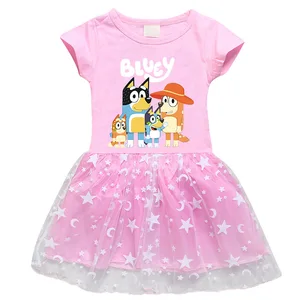 Bluey Girls Family Animationskleid, Charakterperipherieger, Bingo, Hundemuster, Stern, Mond, Maschen, Prinzessin, Frühling, Herbst, neu 6 Hauptverkäufe Masha Kleid - №3