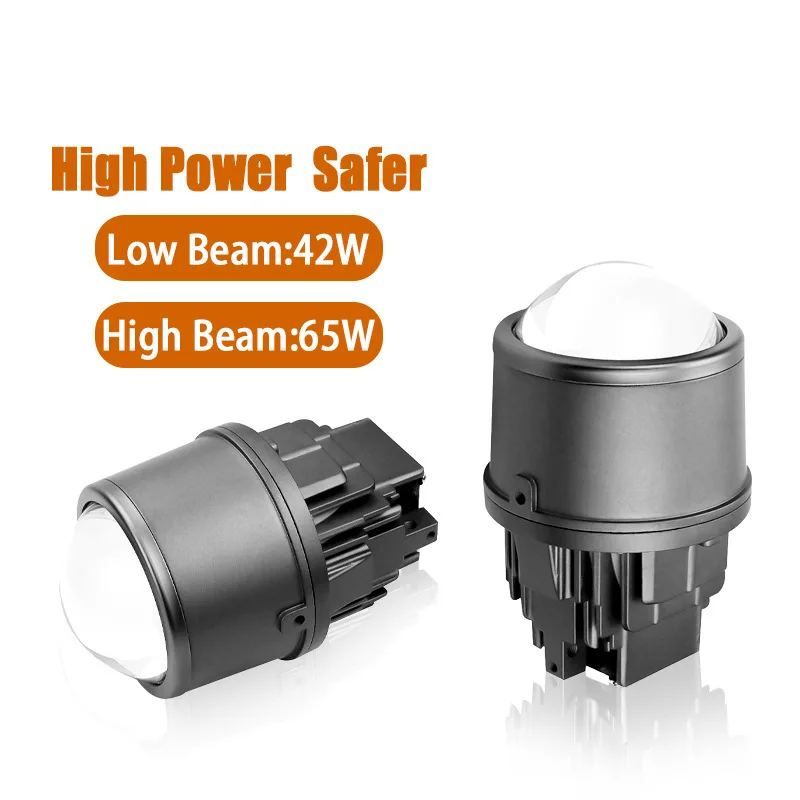 High power double lamp cup three-color car LED fog light double lens 3 inch car light 85W laser fog light waterproof