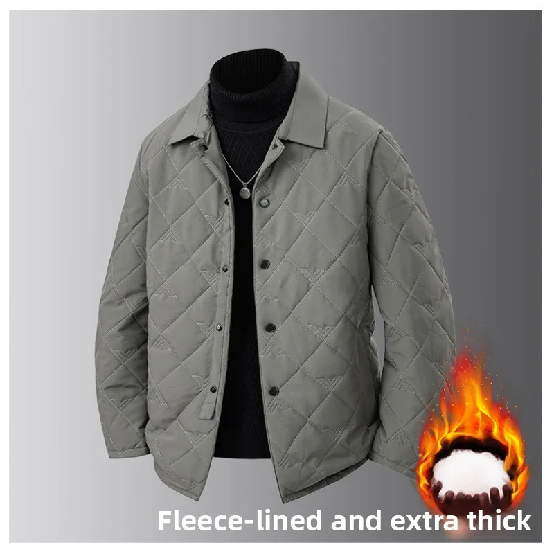 

Мужская куртка для бега, легкая повседневная мужская куртка с тонкими лацканами на хлопковой подкладке, теплая куртка для пожилых людей среднего возраста, осень-зима для папы