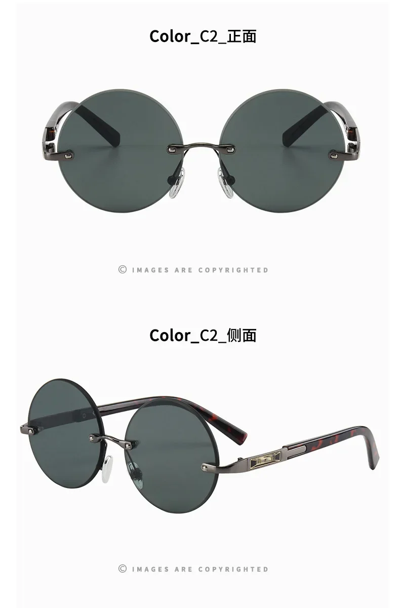 Herren-Sonnenbrille aus Kunstharz, rahmenlos, UV400-Sonnenbrille, coole Augenschutzbrille, dekorative Sommer-Sonnenbrille – Detail 6