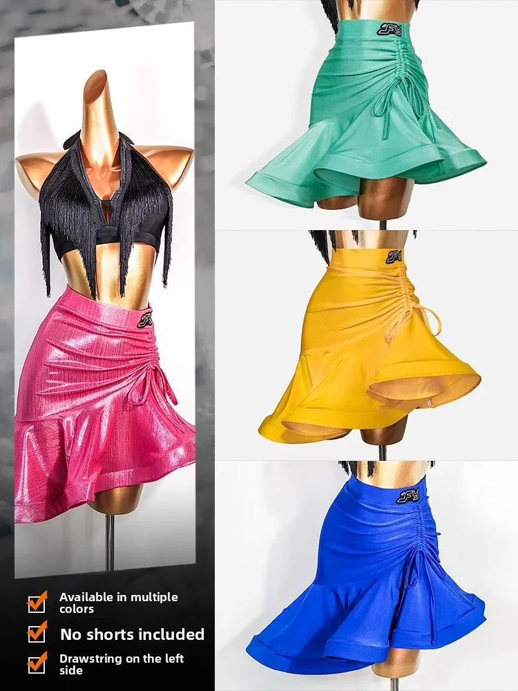 

Summer Latin Dance Skirt Fibone f Skirt Tassel Top T orm W2 Polyester Fabric for Women in Various Dance ...