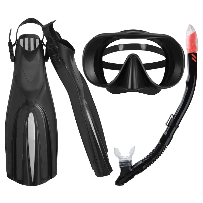 Adulto criança profissional equipamento de mergulho natação máscara de mergulho conjunto de barbatanas de snorkel